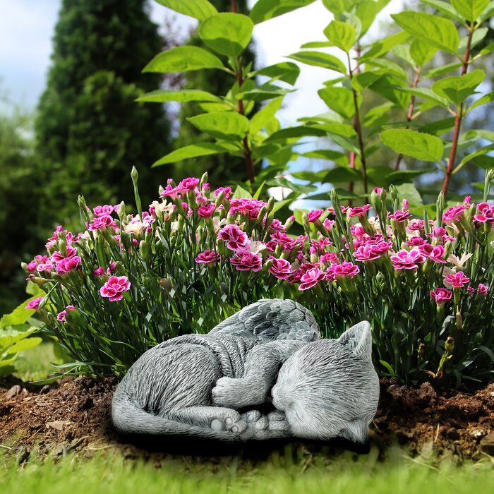 sleeping cat garden statue